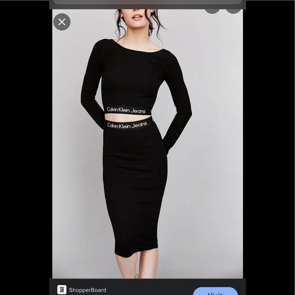 Calvin Klein jeans logo tape crop top
